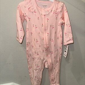 Carter's Light Pink Cherry Patterned Footie